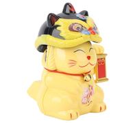 Generic Décoration de Détection de Lumière de Chat Porte-Bonheur à énergie Solaire, pour Voiture, Maison, Plastique 3,15x1,77 Pouces (Yellow)