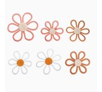 Generic Décoration Murale en Forme de Marguerite pour Chambre D'enfant, Décoration Murale en Corde de Coton Tissée, Ensemble de 6 Pièces Florales à Suspendre en 3 Tailles pour Chambre (corde de coton)