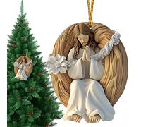 Generic Décorations de Noël Jésus, ornements d'arbre religieux, ornements de lettres chrétiennes, décorations de Noël alphabet, ornements en forme de Jésus, décoration de vacances religieuse