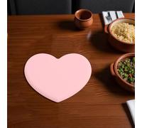 Generic Dessous de plat en silicone rose en forme de cœur 17 x 15,5 x 0,8 cm