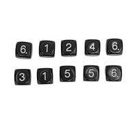Generic Dice Rouges, 20pcs à 6 Côtés Nice Dice Plastique 16 Mm Round Corner Polyéddral 16 Mm Math for Numberal Teaching (Black)