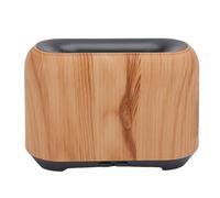 Generic Diffuseur D'huiles Essentielles à Effet de Flamme 3D, Humidificateur, Diffuseur D'aromathérapie USB pour Bureau, Salon, ABS (Grain de Bois Clair)