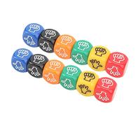 Generic Digne À 6 Côtés Devine des Dés de Jeu, 12pcs 6 Siadér et 20 Mm avec des Ciseaux en Papier Rocheux Design Finger Deviner Le Jeu de Dés, des Colorés pour Les Adultes et la Fête de Famille pour