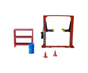 Generic Diorama 1/64, Accessoire de Garage, Outil de Maintenance, Conteneur, Plate-forme élévatrice, Baril de, Modèle de Scène, Simulation de Voiture, Ascenseur Rouge