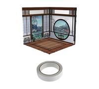 Generic Diorama de vitrine d'arrière-plan d'affichage à l'échelle 1/12 pour accessoires de figurines d'action voiture moulée sous pression, Maison chinoise