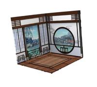 Generic Disposition de l'organisateur de scène d'arrière-plan 1:6, vitrine de modèle de véhicule d'affichage de scène pour poupées, Chinois