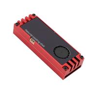 Generic Dissipateur Thermique M.2 SSD, Solution de Refroidissement en Aluminium avec Deux Coussinets Thermiques et Affichage de la Température pour les SSD M.2 NVMe 72x26x15,5mm (rouge)
