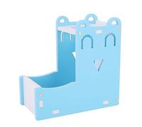 Generic Distributeur Automatique de Nourriture pour Animaux de Compagnie Bleu pour Rat Hamster 2 en 1, Planche en Bois et Plastique Durable, Sûr et élégant, pour Bouteille pour Animaux de Compagnie,