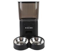 Generic Distributeur Automatique de Nourriture pour Chat, Mangeoire Automatique pour Chat Empêchant Le Contrôle Excessif des Boutons en Plastique pour Chien pour l'intérieur (Bols Doubles)