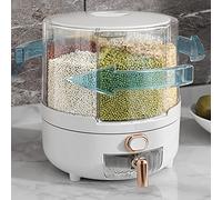 Generic Distributeur de Céréales, Récipient Rotatif pour Riz et Haricots, Distributeur de Nourriture Rotatif à 360° pour la Cuisine, en Plastique PP, 6 Compartiments, Conception Transparente pour (M)