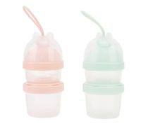 Generic Distributeur de Préparations pour bébé, Conteneur Portable à Verrouillage par Torsion pour Mamans en Voyage, 2 Unités-PP Transparent
