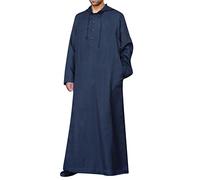 Generic Djellaba Homme Chemise De Nuit Dubaï Manches Longues Priere Style Ethnique Robes Arabes Saoudiennes Boutonnée Jalabiya Caftan Coupe Universelle Qamis Tunique Confortable Robe Arabe Ample