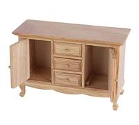 Generic Dollhouse 1:12 Armoire à Double Porte, Mini Accessoire de Meubles pour Maison de Poupée, Parfait pour la Décoration du Salon, en Bois de Chêne Durable (Armoire à Double Porte en chêne)