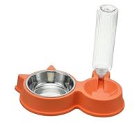 Generic Double Bol Antidérapant en Acier Inoxydable pour Animaux de Compagnie, Bol d'alimentation pour Chien et Chat pour L'intérieur, Distributeur d'eau Automatique pour Régime Temps
