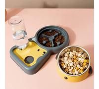 Generic Double Gamelles pour Animaux de Compagnie, Ensemble de Bols d'eau et de Nourriture pour Animaux de Compagnie, 500 ML, Préserve Les Vertèbres Cervicales, en Toute sécurité, Conception (Jaune