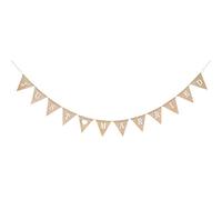 Generic Drapeau de Fanion en Toile de Jute Naturel Rustique Bannière de Mariage Juste marié Bricolage Décoration Suspendue pour Fête de Noël Décor à la Maison 195x195mm 12 Pièces