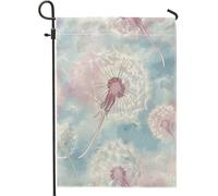 Generic Drapeau de jardin motif pissenlit aquarelle pastel, bleu clair, fleur de cour, fla, printemps été, jardin floral moderne pour décoration de fête en plein air, 30,5 x 45,7 cm