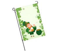 Generic Drapeau de Jardin Trèfle à Quatre Feuilles, Symbolise l'espoir, Drapeau de Jardin de la Saint Patrick, Lavable en Machine pour Balcon et Terrasse (Type 1)