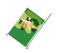 generic Drapeau de la Saint-Patricks Double Face à la Machine à L'épreuve des Intempéries Drapeau Décoratif Irlandais Lavable pour la Cour de Jardin (S21)