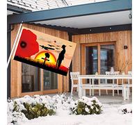 Generic Drapeau du Jour du Souvenir en Polyester, Drapeau Monocouche Durable pour la Décoration Extérieure de la Maison, 90 X 150 Cm, adapté à la Commémoration des Héros Tombés au (#2)