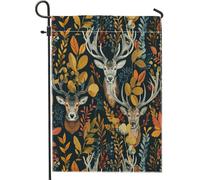 generic Drapeaux de jardin artistiques rétro d'automne 30,5 x 45,7 cm pour extérieur, plantes d'automne sauvages, drapeaux verticaux standard en lin, feuilles esthétiques, pour cour, pelouse