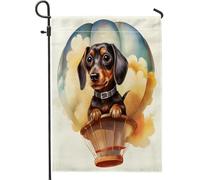 generic Drapeaux de jardin drôles de teckel 30,5 x 45,7 cm pour décoration extérieure, drapeaux amusants en toile pour jardin, jardin, pelouse, extérieur