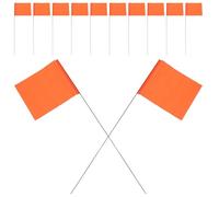 Generic Drapeaux de Marquage Faciles à Insérer Résistants Déformation Lot de 50 Orange en Pvc Tige en Fil D'acier pour Arrosage, Pelouse et Arpentage