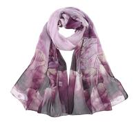 Generic Écharpe imprimée colorée simple en coton et lin chaud pour femme - Foulard musulman - Grande écharpe tricotée pour femme, Violet