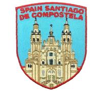Generic Écusson brodé Santiago de Compostelle Espagne (7,6 cm) - Thermocollant ou à coudre - Emblème souvenir de voyage européen - Parfait pour vestes, chapeaux, sacs à dos, chemises, casquettes,