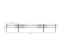 Generic Elegant Garden Fence 6,8 M Noir, Créez une Barrière de Périmètre Sécurisée Robuste avec du Cerceau en Acier pour la Maison, Passerelle, Décoration Extérieure