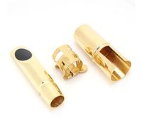 Generic Embouchure en Laiton pour Saxophone Alto Eb 5C, pour Amateurs de Musique Classique, Coussinets Dorés de 1,1 Pouces