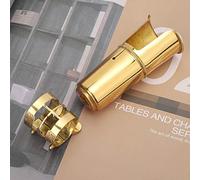 Generic Embout de Saxophone Ténor Clamp/Holder et Capuchon en Métal doré Durable Remplacement de L'instrument de Musique pour un Contrôle Facile, adapté aux Joueurs de Saxophone Ténor