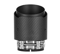 Generic Embout D'échappement en Fibre de Carbone Embout de Silencieux de Tuyau D'échappement Entrée 80 Mm Sortie 101 Mm Conception à Coupe Droite Acier Inoxydable Noir Mat pour Ma (Tout noir mat)