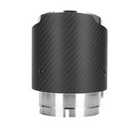 Generic Embout D'échappement en Fibre de Carbone Embout de Silencieux de Tuyau D'échappement Entrée 80 Mm Sortie 101 Mm Conception à Coupe Droite Acier Inoxydable Noir Mat pour Ma (SILVER)