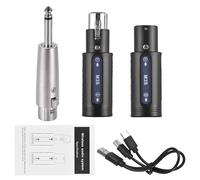 Generic Émetteur et Récepteur XLR de Microphone sans Fil 2,4 G avec Batterie Rechargeable, Connexion Stable, Latence <5 Ms pour les Performances de Rue, Léger et Portable