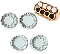 Generic - Emporte-pièce en forme de fleur, 4 pièces, Moules à biscuits, Tampons en plastique, Pour sandwich, confiture, biscuits