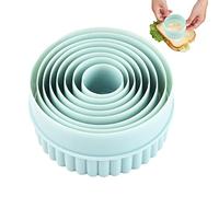 Generic Emporte-pièces en forme de cercle | Emporte-pièces en polypropylène de qualité alimentaire pour la cuisson - 8 emporte-pièces à biscuits et à pâte double face Moule à biscuits DIY outils de