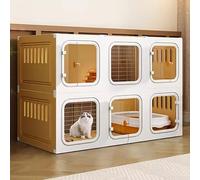Generic Enclos d'intérieur pour chat - Parc pour chat à faire soi-même avec litière, hamac et espace pour 1 à 2 chats, furets, chinchillas et lapins (106 x 46 x 71 cm)