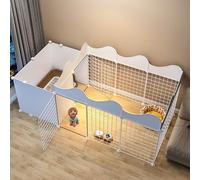 Generic Enclos d'intérieur pour chien - Cage pour chat et lapin, parc d'exercice pliable en métal pour cochons d'Inde, lapins, gerbilles, chiots - Clôture de cour métallique à faire soi-même (165 x 75