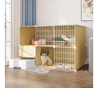 Generic Enclos pour petits animaux - Cage d'intérieur pour chinchilla, grande taille - Avec bac à litière - Parc amovible en fil métallique - Taille : 75 x 49 x 127 cm - Sagesse (111 x 49 x 91 cm)