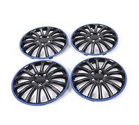 Generic Enjoliveurs de Roue de 15 Pouces, Couvercles à Clipser pour Jantes en Acier, Moyeu ABS pour Pneus R15, Accessoires de Voiture, Noir et Bleu, Ensemble de 4 Pièces