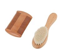 Generic Ensemble Brosse et Peigne à Cheveux de bébé, Peigne Double Face en Poils de Chèvre Naturels, Idéal pour le Registre des Bébés