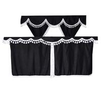 Generic Ensemble complet de rideaux noirs avec pattes blanches pour DAF Volvo Scania Man Mercedes Renault