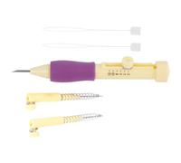 Generic Ensemble D'aiguilles à Poinçonner à Longueur D'aiguille Réglable avec 3 Stylos en Acier Inoxydable de qualité Supérieure pour la Décoration Artisanale de Draps de Lit, Bricolage (plastique)