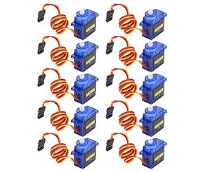 Generic Ensemble de 10 Micro-servomoteurs Durables avec Matériau ABS pour Applications de Télécommande, Module Servo pour Modèles D'avions, pour Robots Intelligents