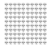 Generic Ensemble de 100 Clous à Tête Ronde, Rivets en Cuir en Alliage de Haute dureté de Couleur or Argent pour Costumes Punk et Vêtements pour Animaux de Compagnie (SILVER)