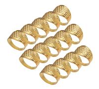 Generic Ensemble de 14 dé à Coudre Réglables en Cuivre pour la Couture et la Réparation - Coussinets de dé à Coudre Faits à la Main pour un Usage Domestique