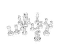 Generic Ensemble de 16 Pièces D'échecs avec Un Savoir-Faire Exquis pour Les Amateurs D'échecs, Hauteur King de 1,93 Pouces, Matériau PS Léger (Transparente)
