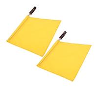 Generic Ensemble de 2 Drapeaux D'arbitre Sportif, Drapeaux à Main de Juge de Ligne de Compétition aux Couleurs Vives pour le Football et le Football, Poteau en Acier Inoxydable Durable, 37 X 31 Cm
