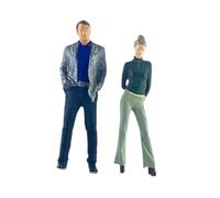 Generic Ensemble de 2 Figurines à L'échelle 1:64, Figurines Miniatures, Accessoires pour Modélisme Ferroviaire, Modélisme de Bâtiments, Décoration de Scèn, vert